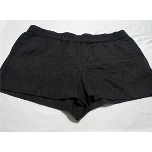 J.Crew Women’s Black Textured Jacquard Shorts Size 12 Pull On Dressy Casual